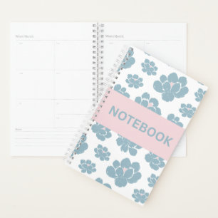 Agenda Caderno Floral Azul Elegante