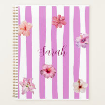 Caderno floral de aquarela de lavanda personalizad