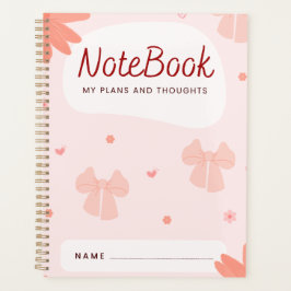 Agenda "Caderno: Meus Planos e Pensamentos" | Laço Rosa D