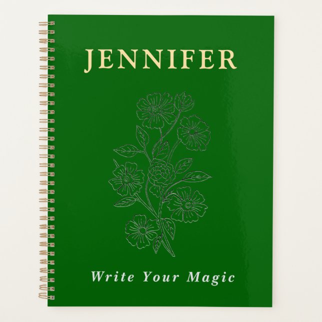 Agenda Caderno Personalizado Verde Esmeralda – Fresco e E (Frente)
