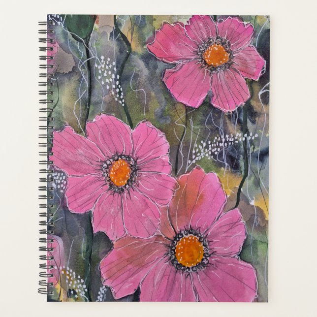 Agenda Caderno Pink Posies (Frente)