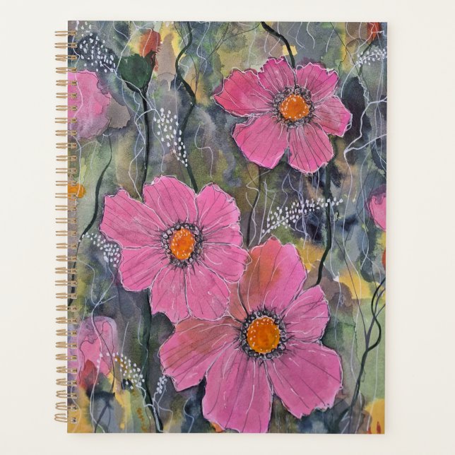 Agenda Caderno Pink Posies (Frente)