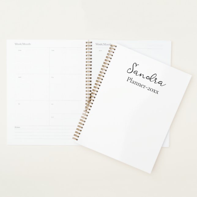 Agenda Caderno Planeador com Nome Personalizado Design El (Exibição)