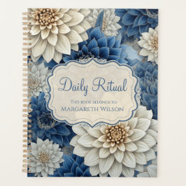 Agenda Caderno Planeador de Jornal Floral Azul