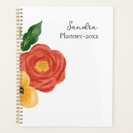 Agenda Caderno Planeador de Nome Personalizado Rosa Elega