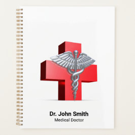 Agenda Caduceus Silver Cross Red