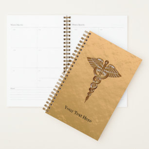Agenda Caduco Médico Dourado