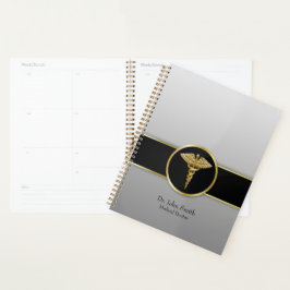Agenda Caduco Médico Dourado Profissional