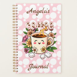 Agenda Café e Flores Kawaii, Retro, Cute Personalizados