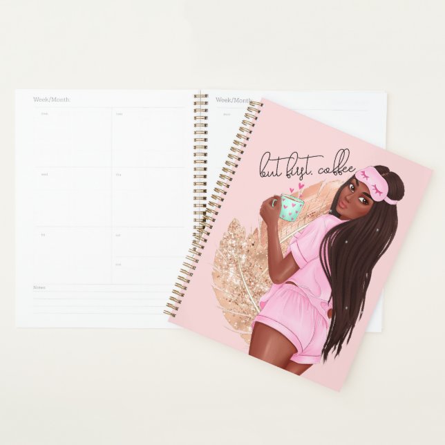 Agenda Café Falso Brilho Cabelo Rosa Dourado Rosa (Exibição)