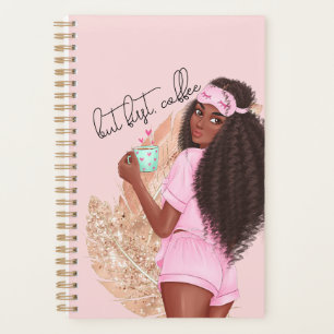Agenda Café Faux Brilho Cabelo Menina Rosa Rosa  