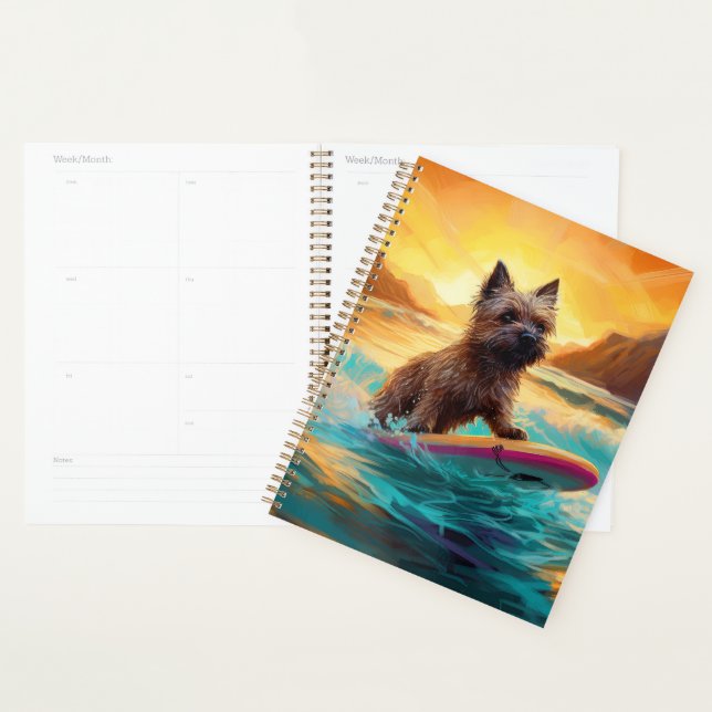 Agenda Cairn Terrier Beach Surfing Painting (Exibição)