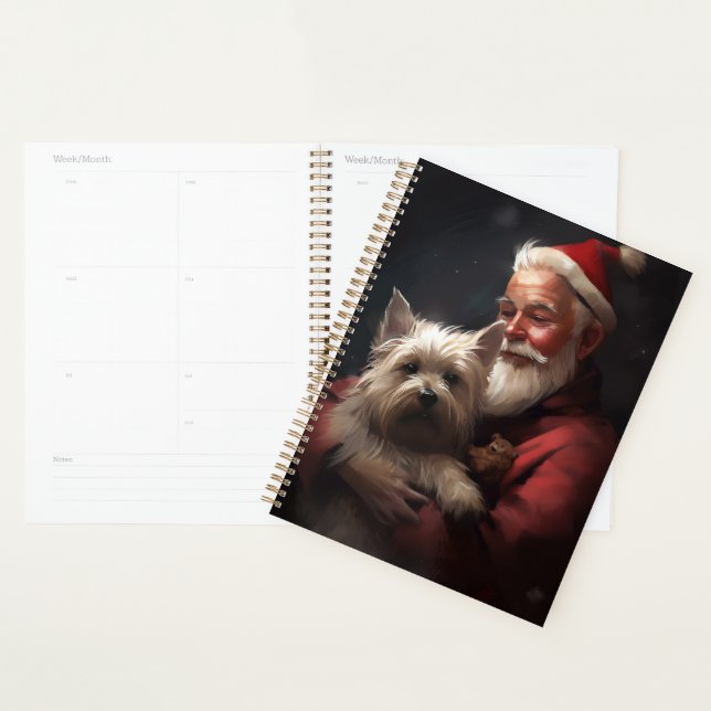 Agenda Cairn Terrier com Papai Noel Natal Festivo (Exibição)