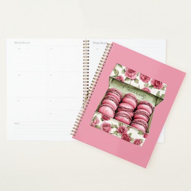 Agenda Caixa de Macarons Rosas Bonitas (Exibição)