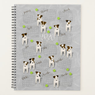 Agenda Calendário 2020 da cinza Parson Jack Russell Terri
