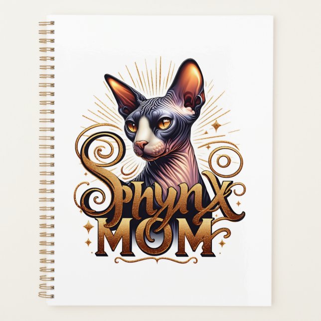 Agenda Calendário de 2026 da Mãe de Gato Sphynx (Frente)