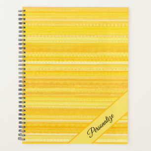 Agenda Calendário de Padrão de Stripe Moderna Amarelo-Lim