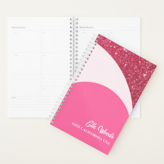 Agenda Calendário de Planejamento de Concurso Rosa Brilha (Exibição)