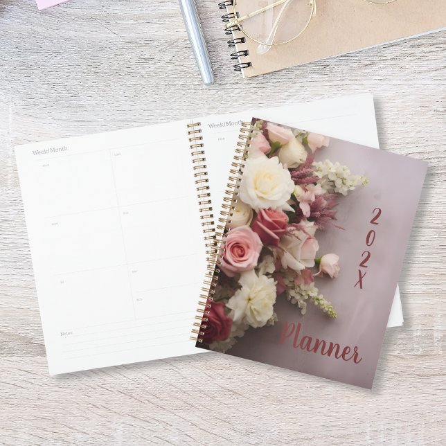 Agenda Calendário Elegante Rose Bouquet (Criador carregado)