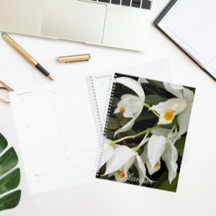 Agenda Calendário Floral das Orquídeas de Coelogyne Moo