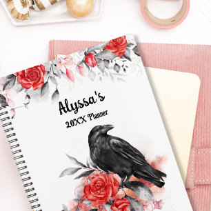 Agenda Calendários do Monograma de Rosas de Aquarelas Gót