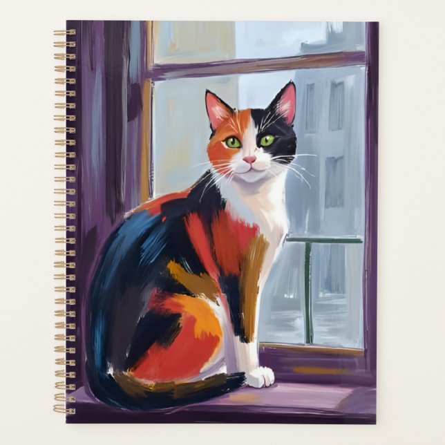 Agenda Calico Cat | Watercolor Windowsill Pet (Frente)