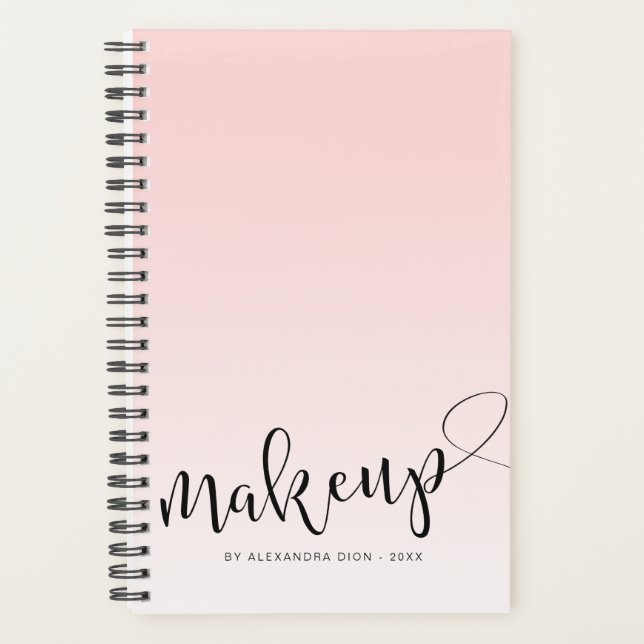Agenda Caligrafia de script manuscrito de rosa claro simp (Frente)