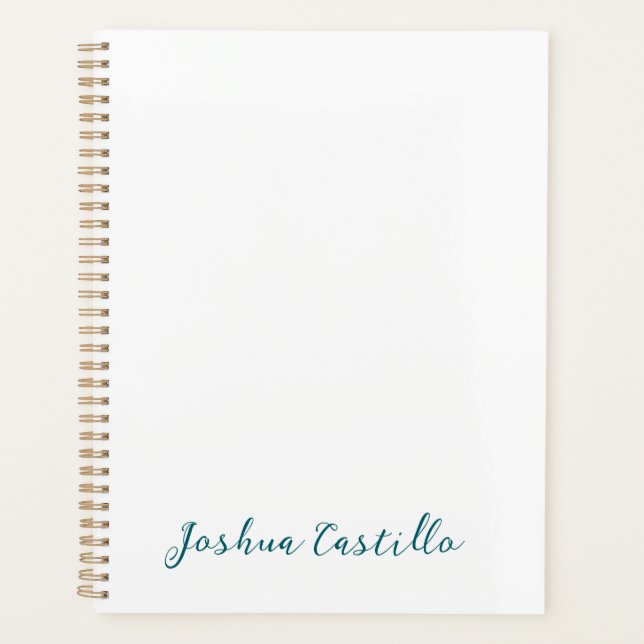 Agenda Calligraphy Simple Plain Professional Name (Frente)