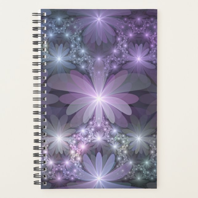Agenda Cama de Flores Arte Fractal Abstrato Moderno e Bri (Frente)