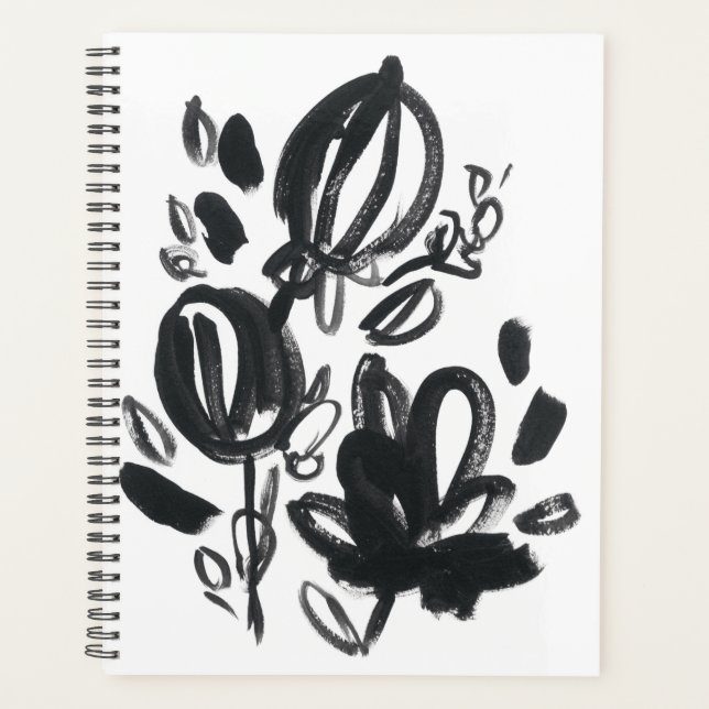 Agenda Cameo Bloom - Preto e Branco (Frente)