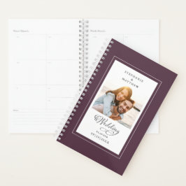 Agenda Câmera de Foto Personalizada para Casamento Roxo E