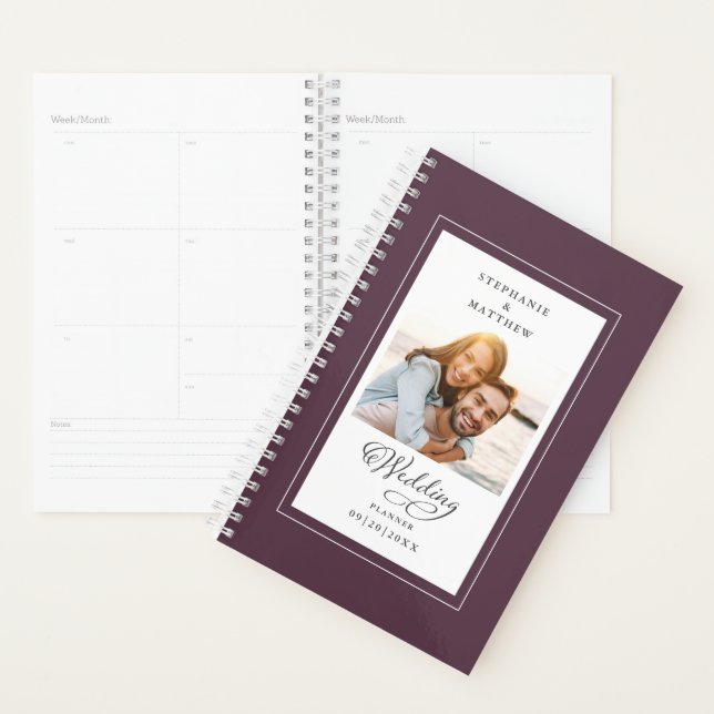 Agenda Câmera de Foto Personalizada para Casamento Roxo E (Exibição)