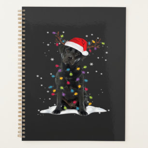 Agenda Camisa Black Labrador Xmas Dog Árvore de Natal Luz