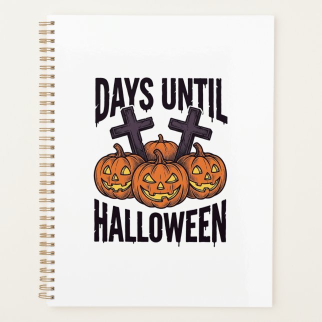 Agenda Camisa de Contagem Regressiva de Halloween Design  (Frente)