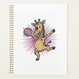 Agenda Camisa de Dança da Girafa Bola de Disco Vintage