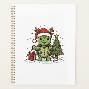 Agenda Camisa de Desenho de Tartaruga de Natal Fofo com G