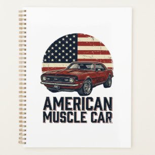 Agenda Camisa de Design de Bandeira Vintage de Carro Musc