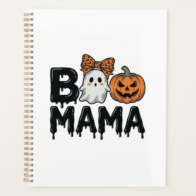 Agenda Camisa de Design de Halloween da Mãe Fantasma Abób (Frente)