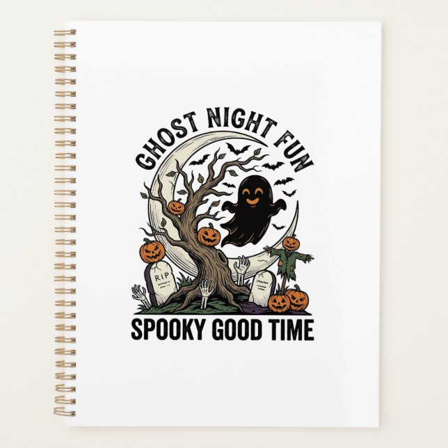 Agenda Camisa de Fantasma de Halloween Design Divertido d (Frente)