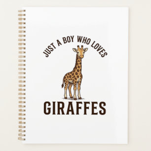 Agenda Camisa de Gravura Vintage de Menino que Ama Girafa