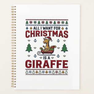 Agenda Camisa de Natal Girafa Trenó Festa Divertida Des