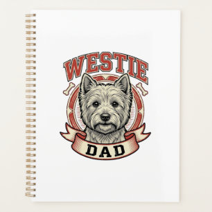 Agenda Camisa de Pai Westie Amante de Cães Vintage Design