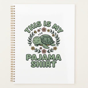 Agenda Camisa de pijama de tartaruga dormindo fofa Vetor