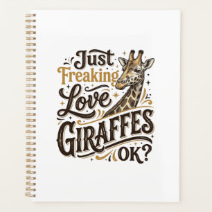 Agenda Camisa de Tipografia Vintage Amante de Girafa Engr