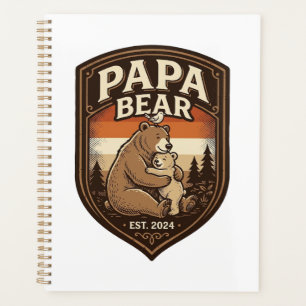 Agenda Camisa de Urso de Gravura Vintage Papa Urso Design