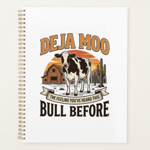 Agenda Camisa Deja Moo Vaca Engraçada Ocidental Vintage D