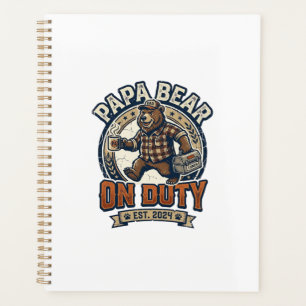 Agenda Camisa do Dia dos Pais Papai Urso de Serviço Roupa