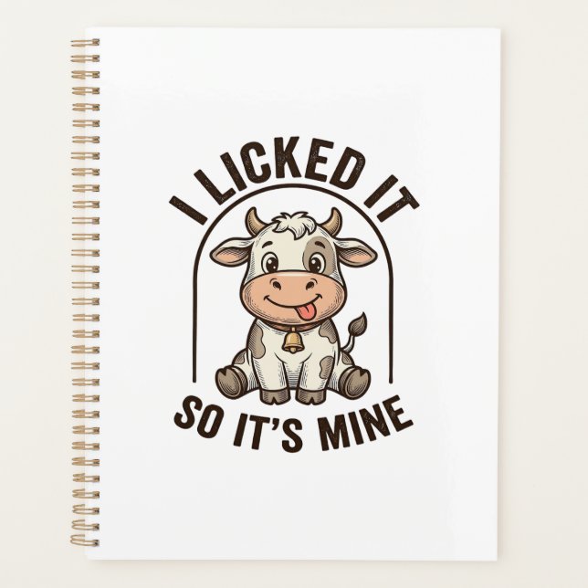 Agenda Camisa engraçada Eu Lambei Vaca Design de Fazenda  (Frente)
