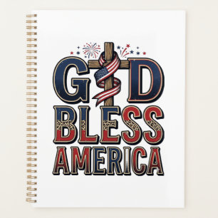 Agenda Camisa Vintage Cruz Patriótica Deus Abençoa a Amér