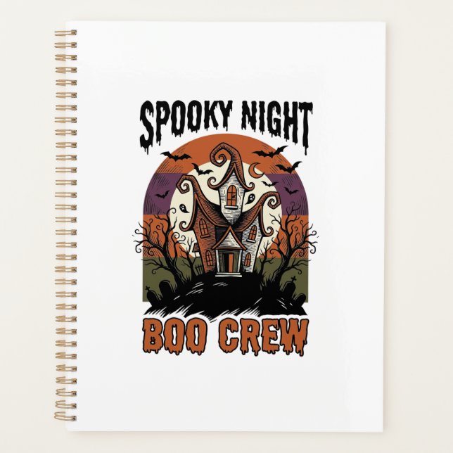 Agenda Camisa Vintage de Halloween Noite Assombrada Casa  (Frente)